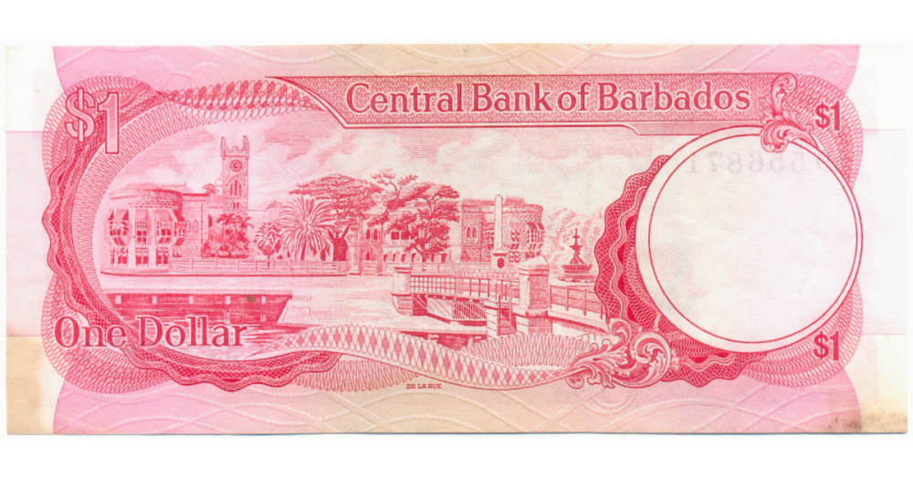 Billete Barbados 1 Dolar 1973   - Numisfila
