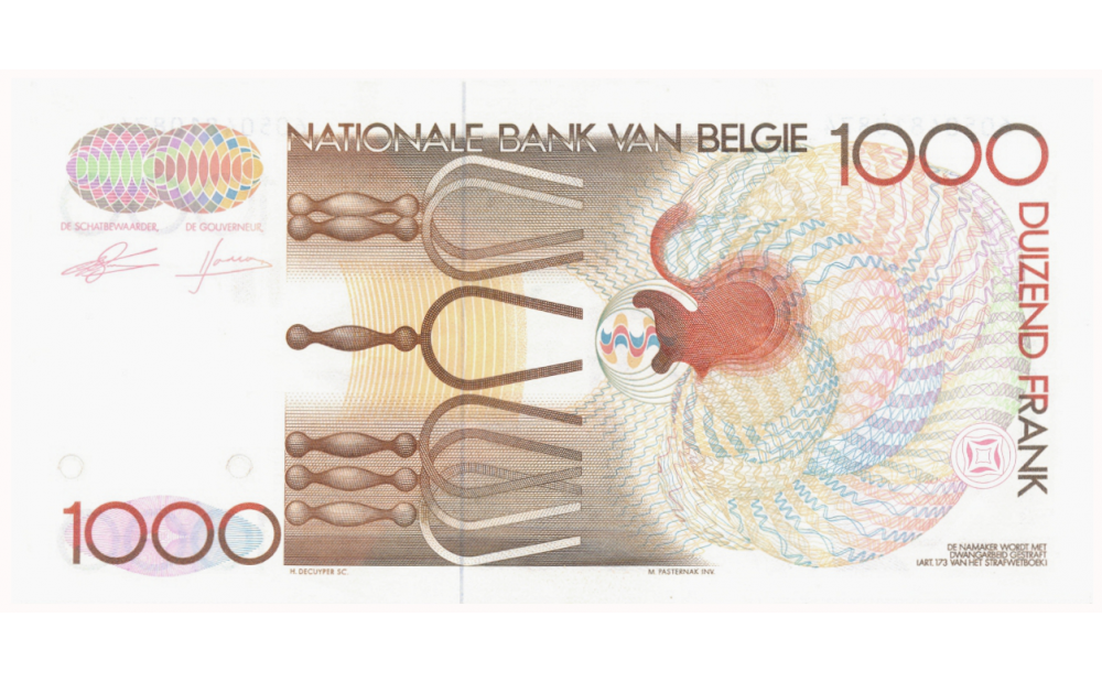 Billete Belgica 1000 Francs 1980-1996   - Numisfila