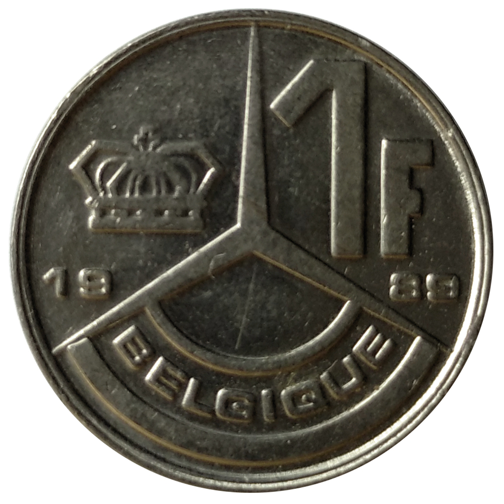 Moneda Belgica 1 Franc 1989  - Numisfila
