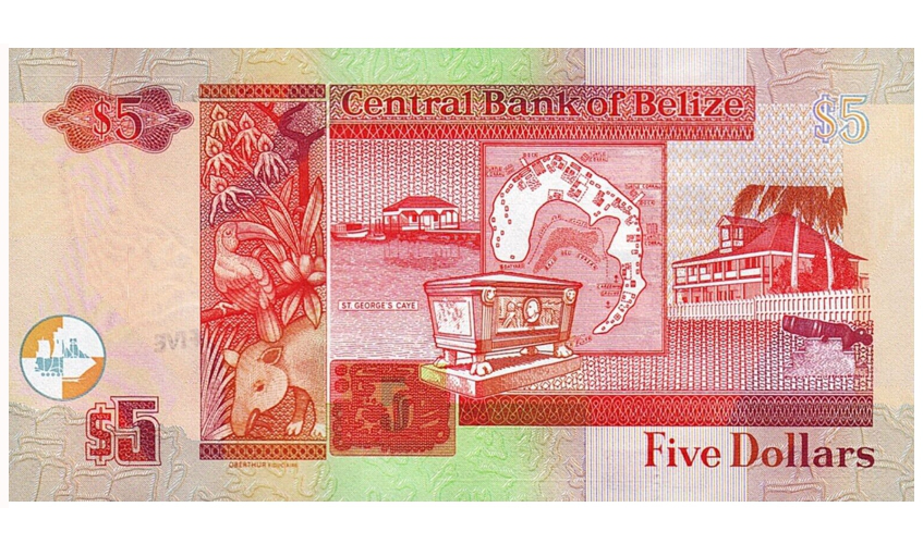 Billete Belice 5 Dolares 2020  Reina Isabel II   - Numisfila