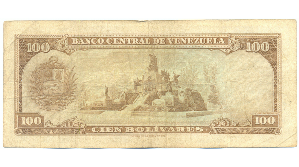 Díficil Q7 Billete 100 Bolívares 1966 Serial Q2615031  - Numisfila