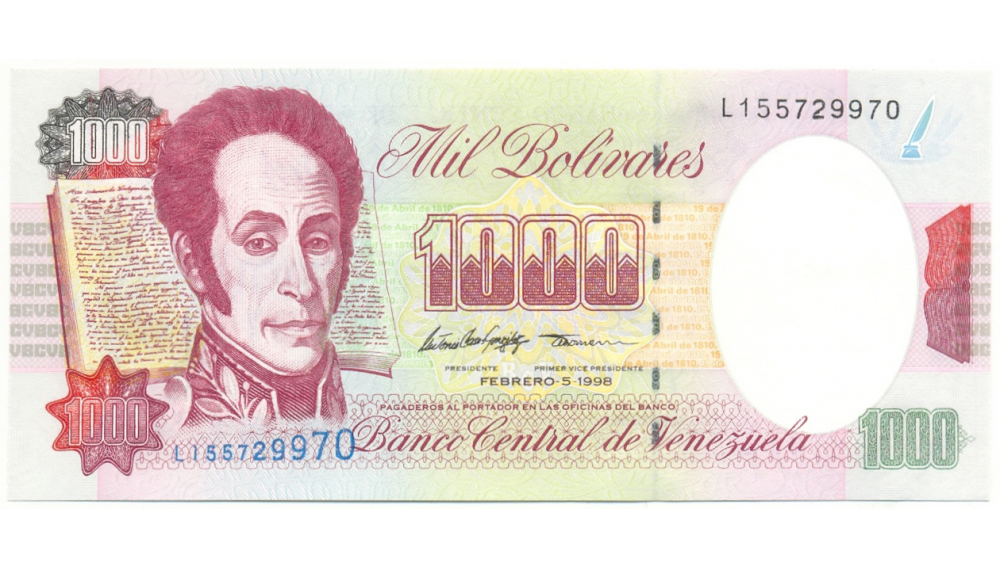 Billete 1000 Bolívares Febrero 1998 L9  - Numisfila