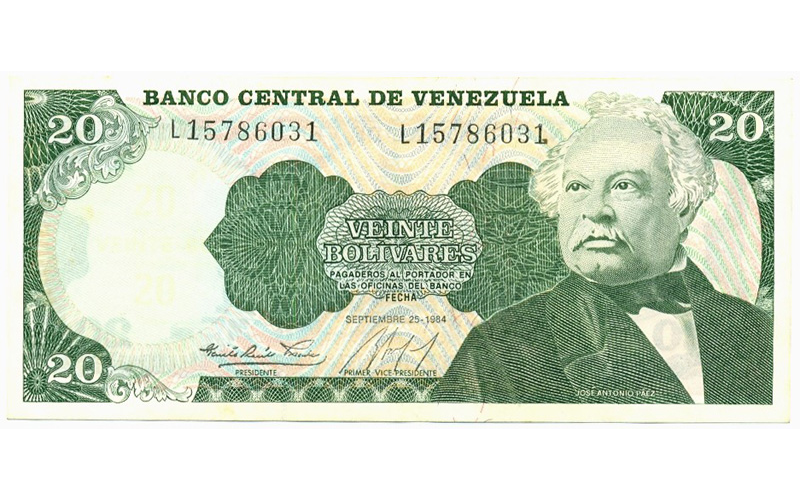 Billete 20 Bolívares 1984 L8 Serial L15786031 - Numisfila