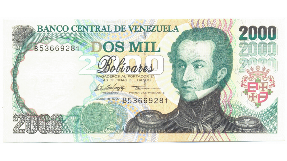 Billete 2000 Bolívares 1997 B8 / AU  - Numisfila