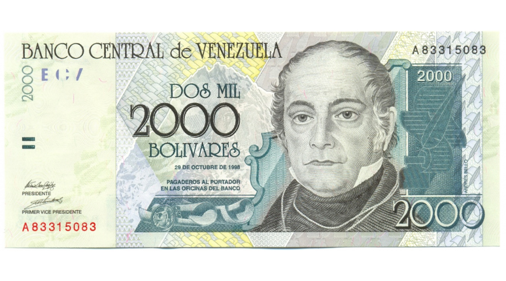Billete 2000 Bolívares Octubre 1998 A8   - Numisfila