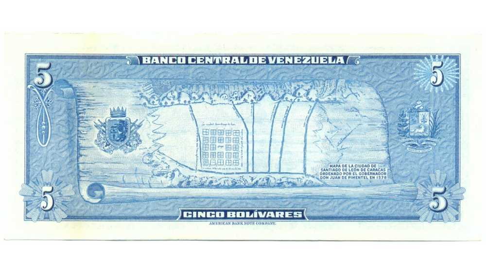 Billete 5 Bolívares 1966 B7 Serial B5712325  - Numisfila