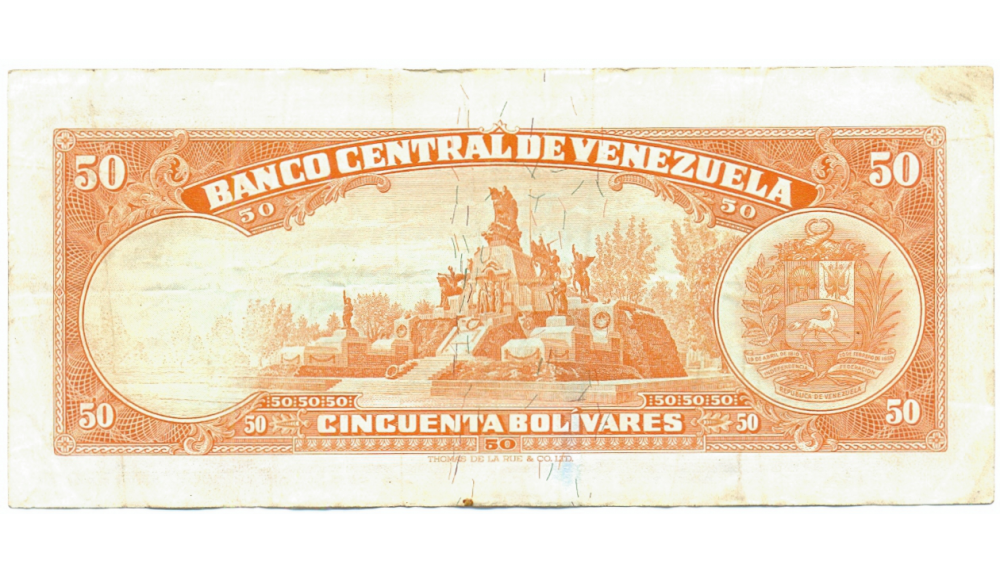 Billete 50 Bolívares Febrero 1972 T7 Serie T1682449  - Numisfila