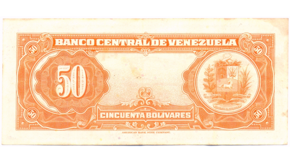 Billete 50 Bolívares 1957 E7 Serial E2919761  - Numisfila
