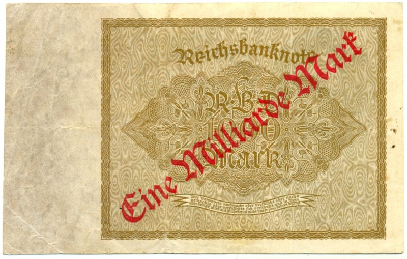 Billete Alemania 1 Millardo en 1000 Marcos 1923  - Numisfila
