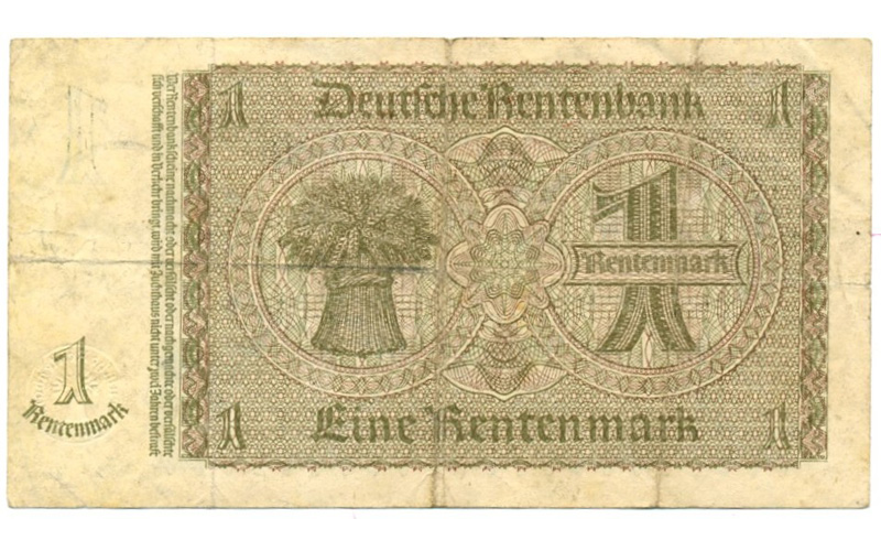 Billete Alemania 1 Rentenmark 1937 Weimar  - Numisfila