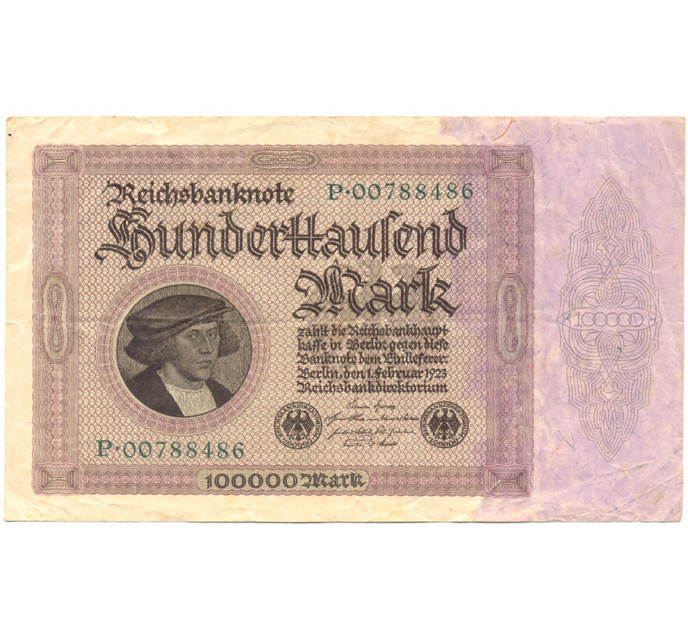 Billete Alemania Weimar 100.000 Mark 1923 - Numisfila