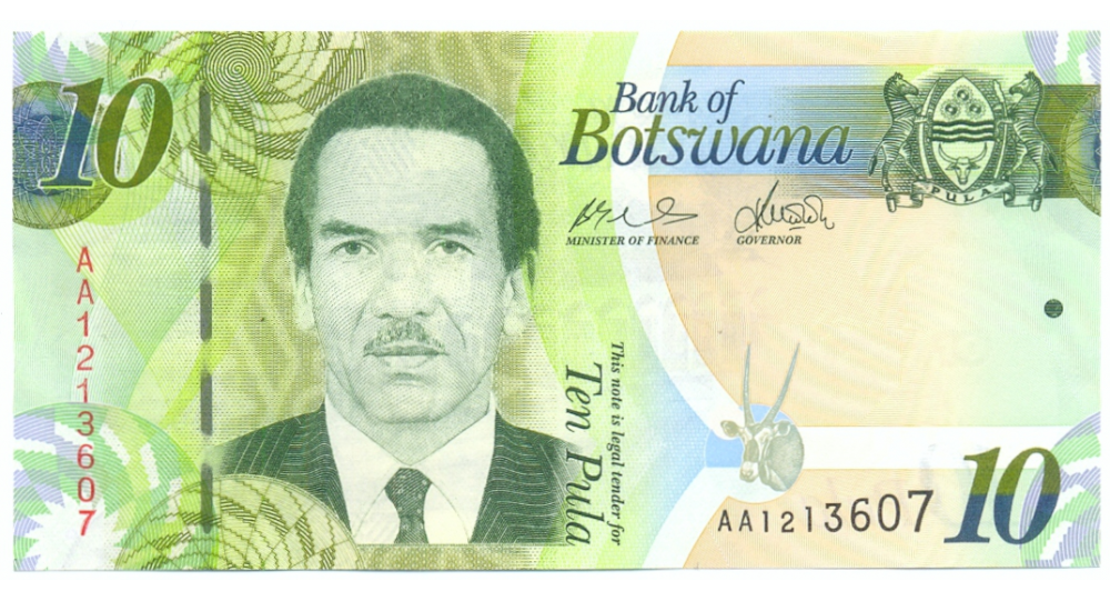 Billete Botswana 10 Pula 2009 Seretse Khama - Numisfila