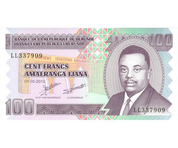 Billete Burundi 100 Francos 2011 Louis Rwagasore - Numisfila