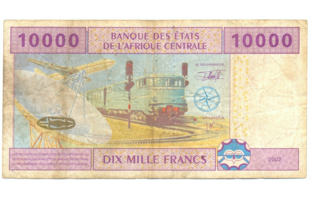 Billete Africa Central 10000 Francs 2002 Dix Mille Francs  - Numisfila