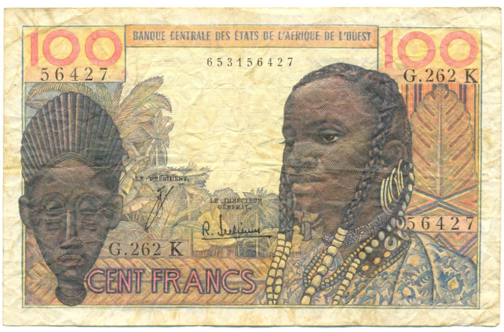 Billete Africa del Este 100 Francs 1959  - Numisfila