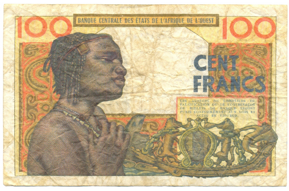 Billete Africa del Este 100 Francs 1959  - Numisfila