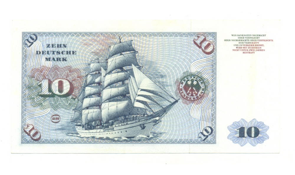 Billete Alemania Rep Federal 10 Mark 1970  - Numisfila