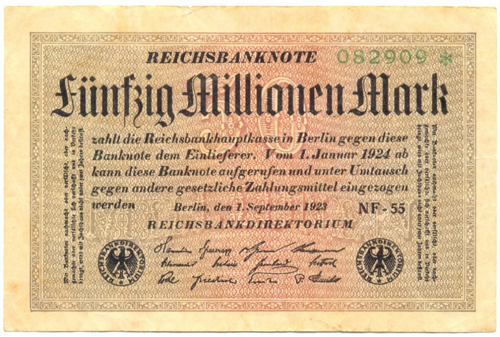 Billete Alemania Weimar 50 Millionen Mark 1923 - Numisfila
