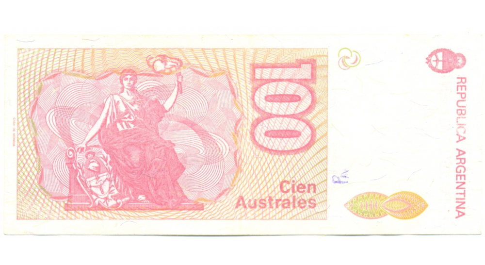 Billete de Argentina de 100 Australes de 1985, Domingo Sarmiento  - Numisfila