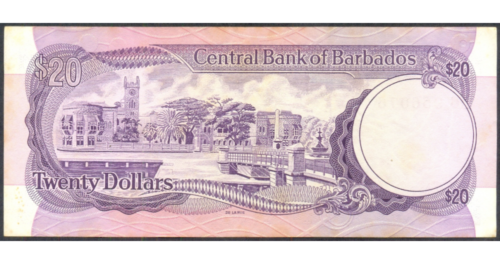 Billete Barbados 20 Dólares 1996  - Numisfila