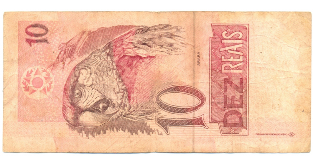 Billete Brasil 10 Reales 1997 Guacamaya  - Numisfila