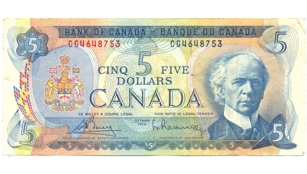 Billete Canada 5 Dolares 1972 John A. Macdonald  - Numisfila