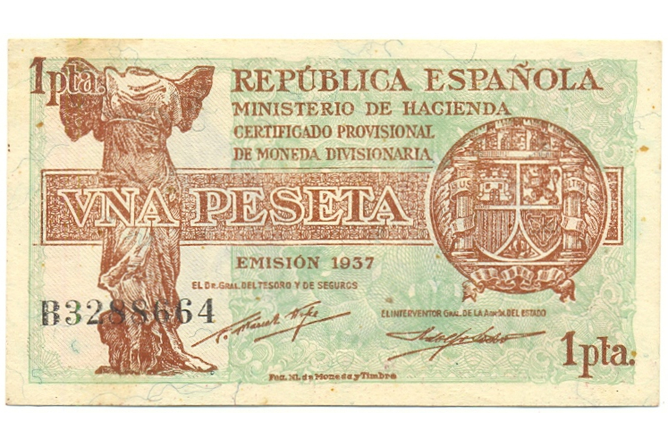 Billete España Una Peseta 1937  - Numisfila