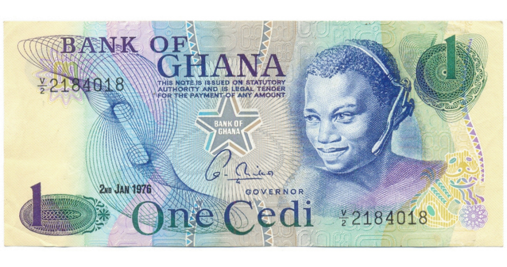Billete de Ghana 1 Cedi 1976 Agricultura - Numisfila