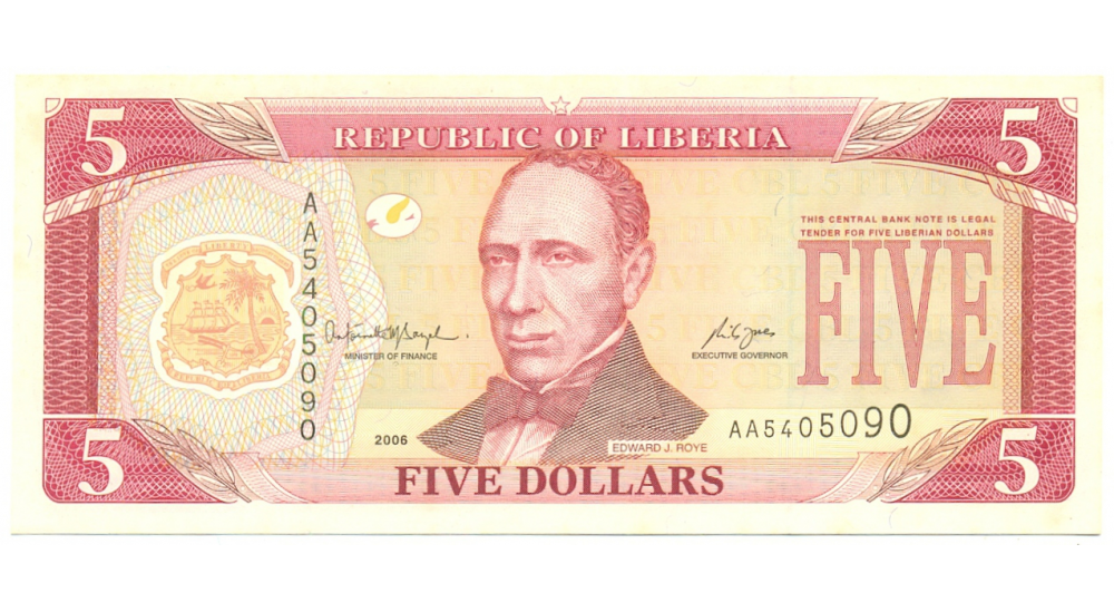Billete de Liberia 5 Dólares de 2006  - Numisfila
