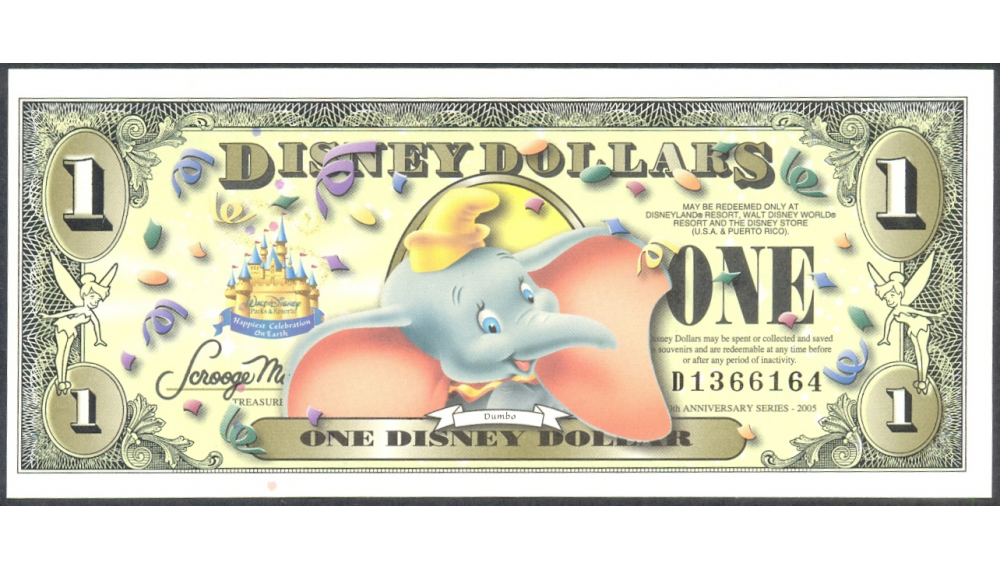 Billete Disney 1 Dolar 2005 Dumbo  - Numisfila