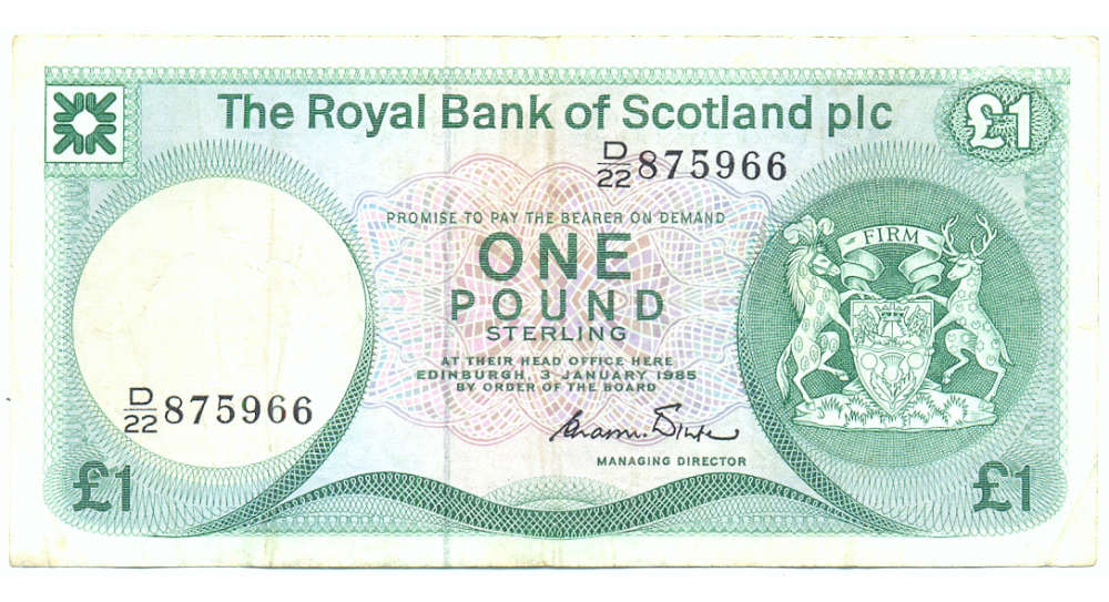 Billete Escocia 1 Pound 1985  - Numisfila