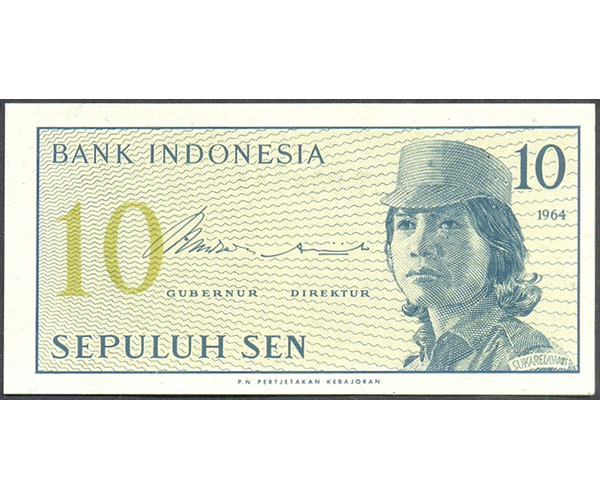 Billete Indonesia 10 Sen 1964  - Numisfila