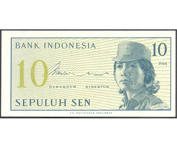 Billete Indonesia 10 Sen 1964 - Numisfila