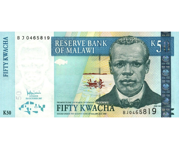 Billete Malawi 50 Kwacha 2012  John Chilembwe - Numisfila