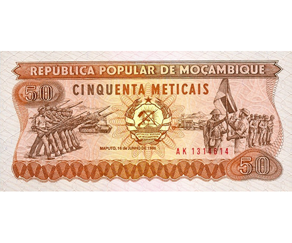 Billete Mozambique 50 Meticais 1986  - Numisfila