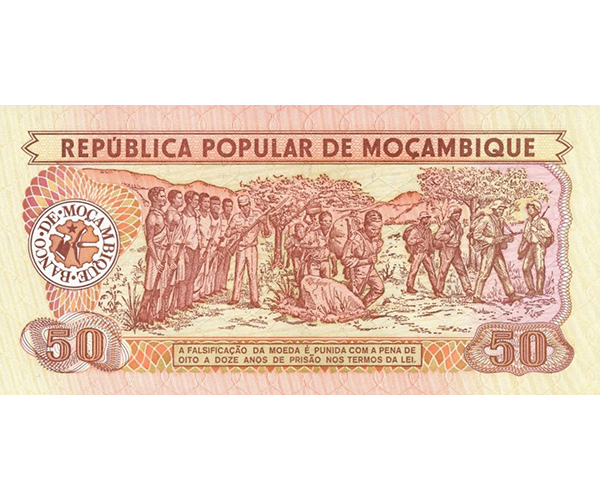 Billete Mozambique 50 Meticais 1986  - Numisfila