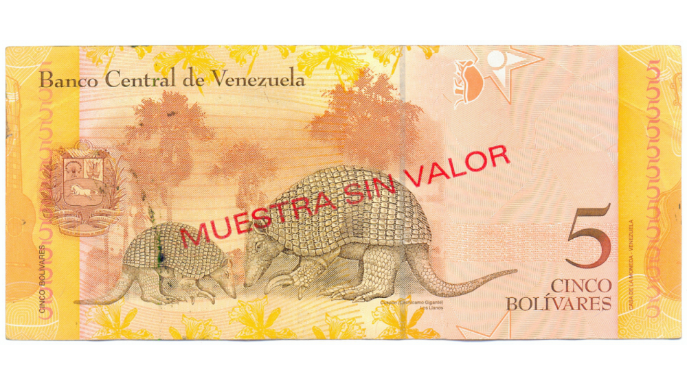 Billete Muestra Sin Valor 5 Bolivares Marzo 2007 #1002  - Numisfila