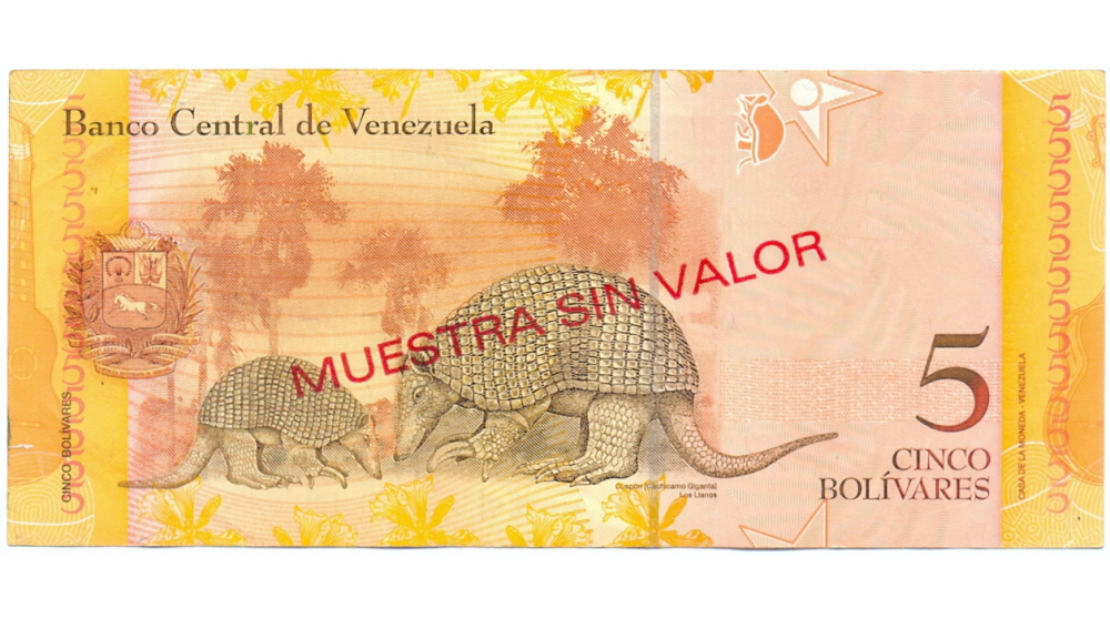 Billete Muestra Sin Valor 5 Bolivares Marzo 2007 #1003  - Numisfila