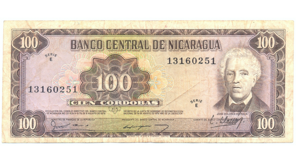 Billete Nicaragua 100 Cordobas 1979 Estrada  - Numisfila