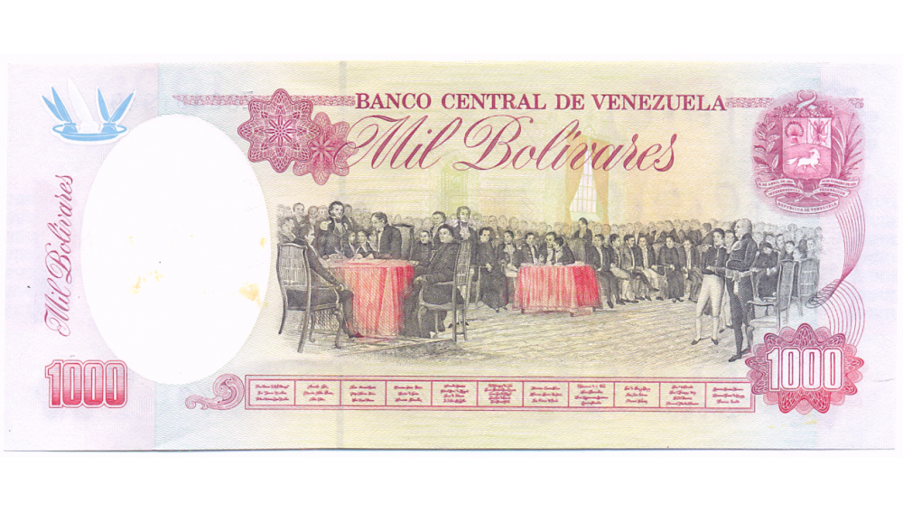 Billete Reposicion 1000 Bs Agosto 1998 Z00451949  - Numisfila