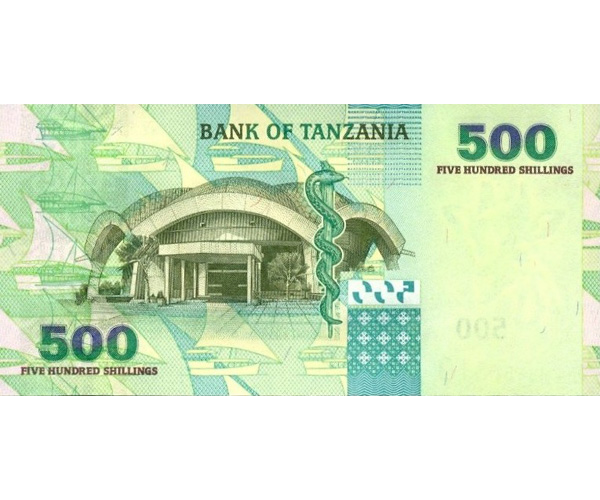 Billete Tanzania 500 Shillings 2003 Bufalo Cafre  - Numisfila
