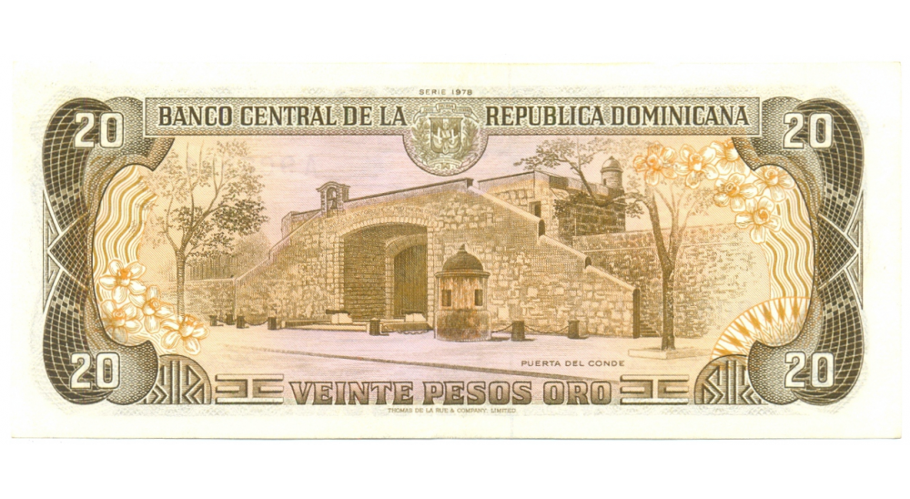 Billete Republica Dominicana 20 Pesos Oro de 1978  - Numisfila