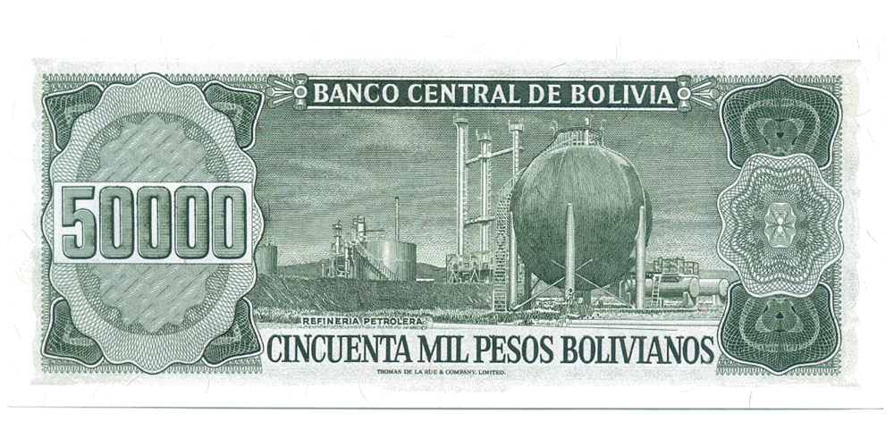 Billete Bolivia 50.000 Pesos Bolivianos 1984  - Numisfila