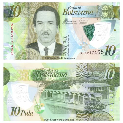 Billete Plástico Botswana 10 Pula 2018 Ian Khama  - Numisfila