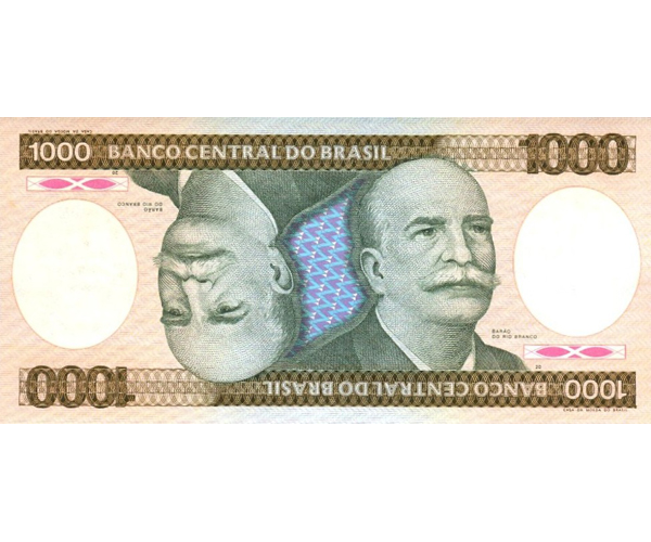 Billete Brasil 1.000 Cruzeiros de 1986 - Numisfila