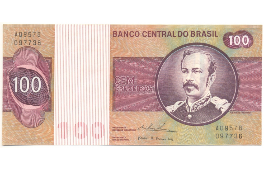 Billete Brasil 100 Cruzeiros 1974  - Numisfila