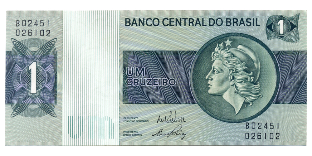 Billete Brasil 1 Cruzeiro 1980  - Numisfila