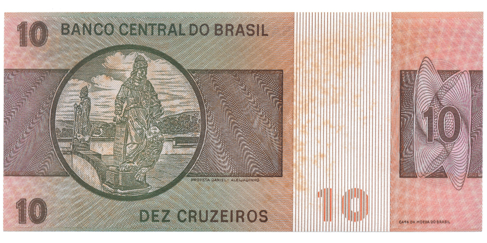 Billete Brasil Billete 10 Cruzeiros 1980  - Numisfila