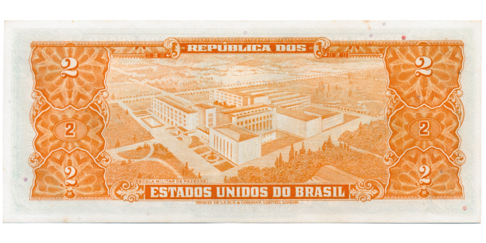 Billete Brasil 2 Cruzeiros 1958 Duque de Caxias  - Numisfila