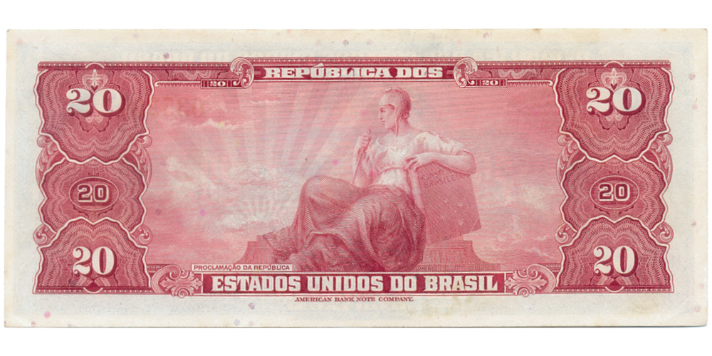 Billete Brasil 20 Cruzeiros 1961  - Numisfila